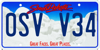 SD license plate 0SVV34