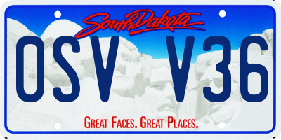 SD license plate 0SVV36