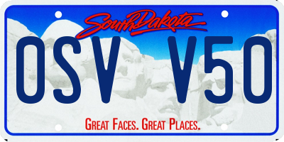 SD license plate 0SVV50