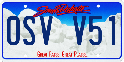 SD license plate 0SVV51