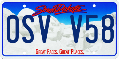 SD license plate 0SVV58
