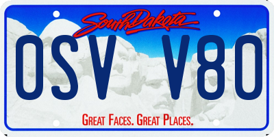 SD license plate 0SVV80