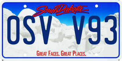 SD license plate 0SVV93