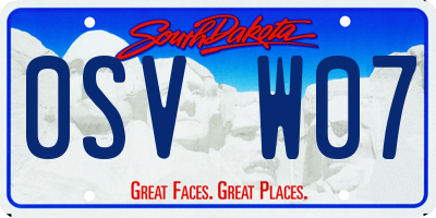 SD license plate 0SVW07