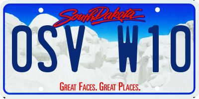 SD license plate 0SVW10
