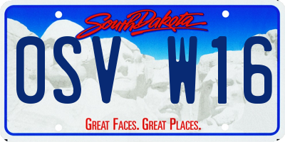 SD license plate 0SVW16