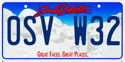 SD license plate 0SVW32