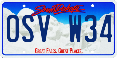 SD license plate 0SVW34