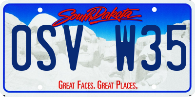 SD license plate 0SVW35