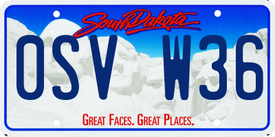 SD license plate 0SVW36