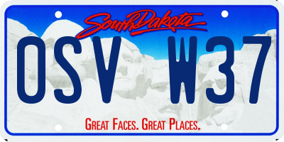 SD license plate 0SVW37
