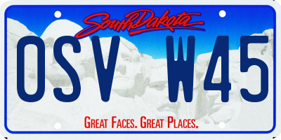 SD license plate 0SVW45
