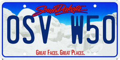 SD license plate 0SVW50