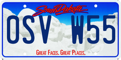 SD license plate 0SVW55