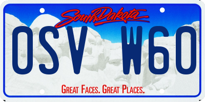 SD license plate 0SVW60