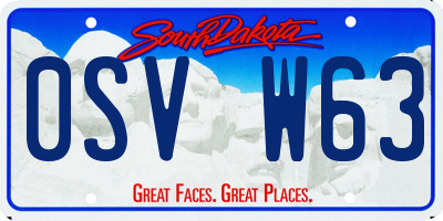 SD license plate 0SVW63