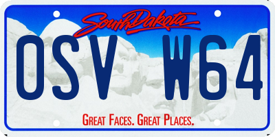 SD license plate 0SVW64