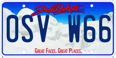SD license plate 0SVW66