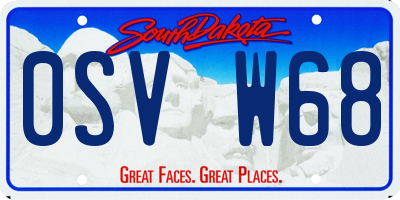 SD license plate 0SVW68