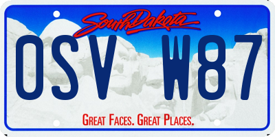 SD license plate 0SVW87