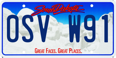 SD license plate 0SVW91