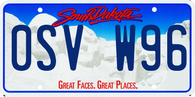 SD license plate 0SVW96