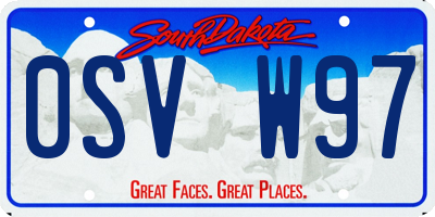 SD license plate 0SVW97
