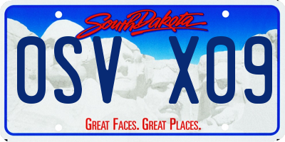 SD license plate 0SVX09