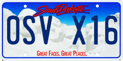 SD license plate 0SVX16