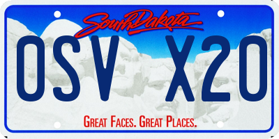 SD license plate 0SVX20