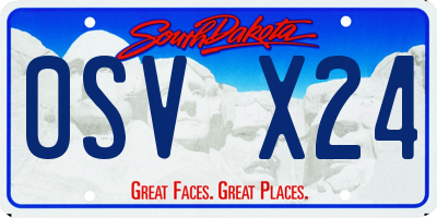 SD license plate 0SVX24