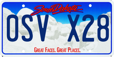 SD license plate 0SVX28