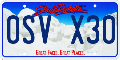 SD license plate 0SVX30