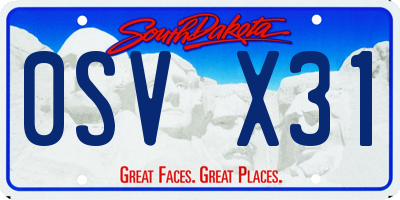 SD license plate 0SVX31