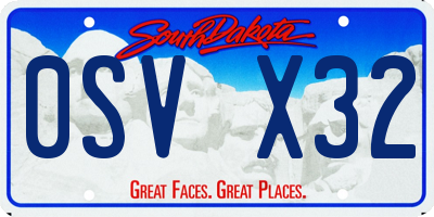 SD license plate 0SVX32