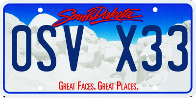 SD license plate 0SVX33