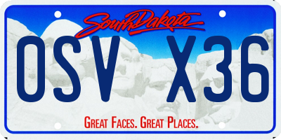 SD license plate 0SVX36