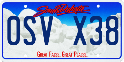 SD license plate 0SVX38