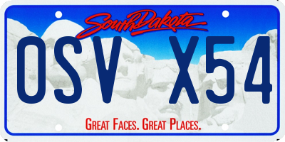 SD license plate 0SVX54
