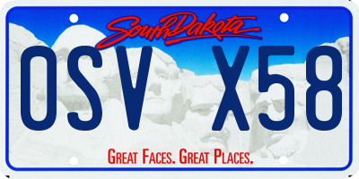 SD license plate 0SVX58