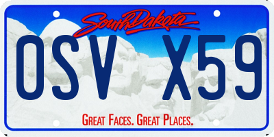 SD license plate 0SVX59