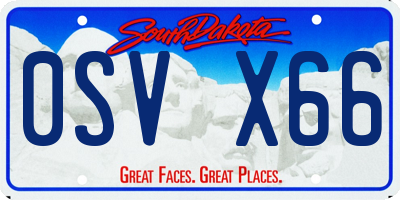 SD license plate 0SVX66