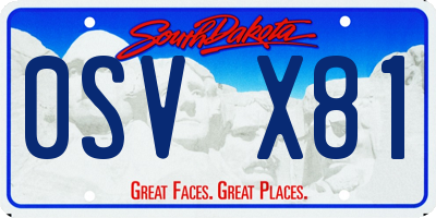 SD license plate 0SVX81