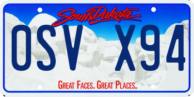 SD license plate 0SVX94