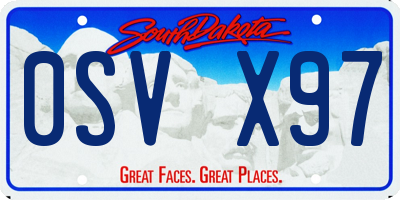 SD license plate 0SVX97
