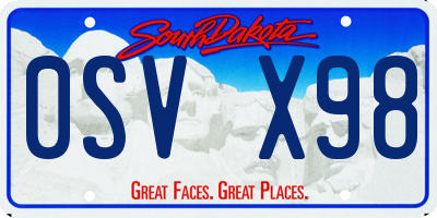 SD license plate 0SVX98
