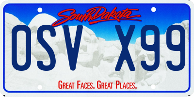 SD license plate 0SVX99