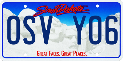 SD license plate 0SVY06