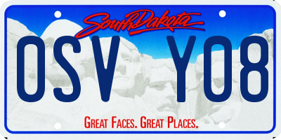 SD license plate 0SVY08