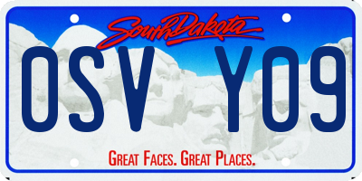 SD license plate 0SVY09